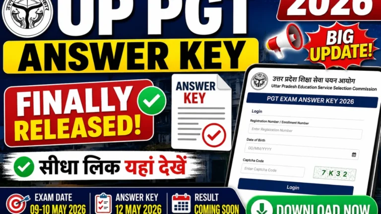 up pgt answer key 2026 answer key released
