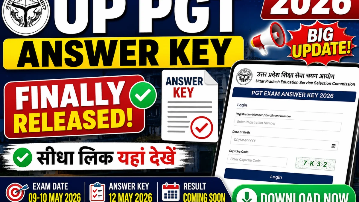 up pgt answer key 2026 answer key released