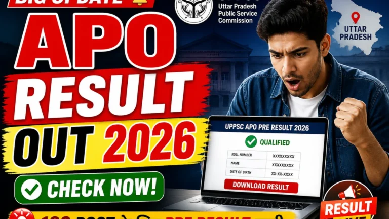 uppsc apo pre result 2026 admit card