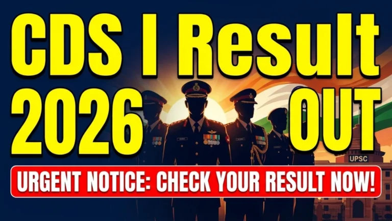 upsc cds 1 2026 result download