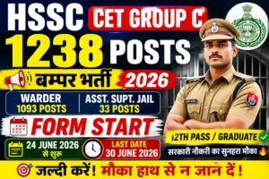 HSSC CET Group C Recruitment 2026 apply online for 1238 posts