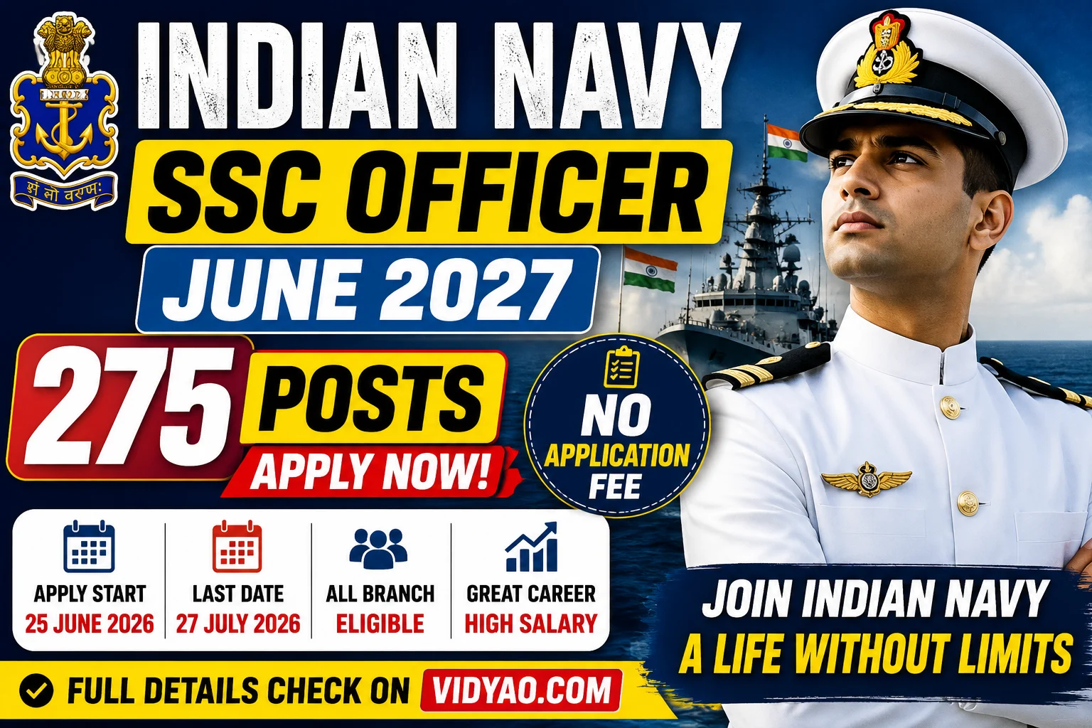 Indian Navy SSC Officer June 2027 Recruitment 2026 apply online