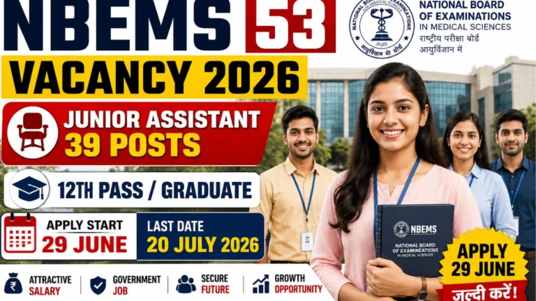 NBEMS Group A B C Recruitment 2026 apply online for 53 posts