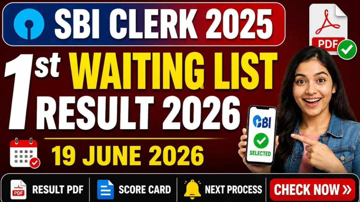 sbi clerk first waiting list result 2026 pdf download