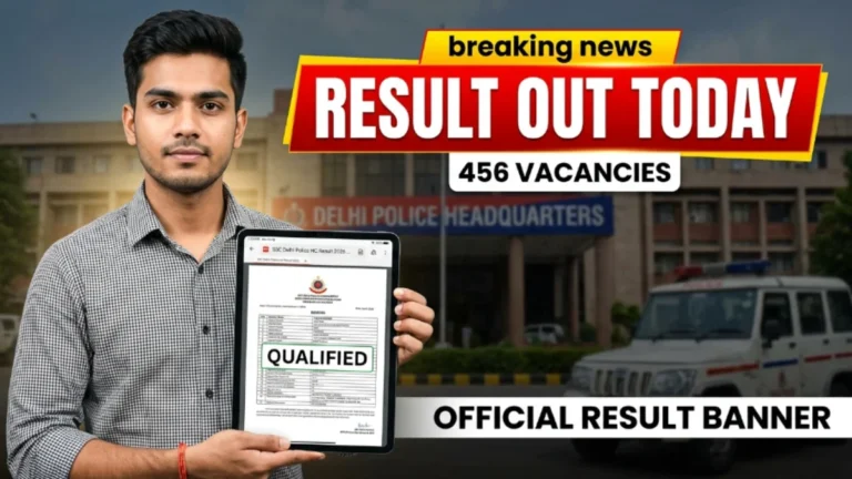 SSC Delhi Police HC Result 2026 Download PDF Merit List and Cut Off
