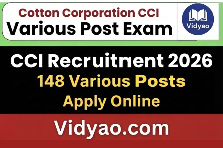 CCI Various Post Recruitment 2026 148 Vacancy