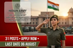 Indian Army SSC Technical 68th Women Apply Online 2026