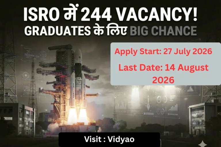 ISRO Recruitment 2026 244 posts apply online
