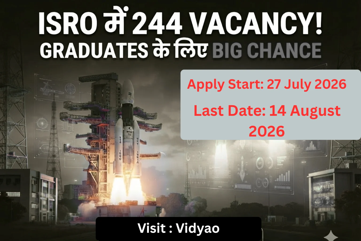 ISRO Recruitment 2026 244 posts apply online