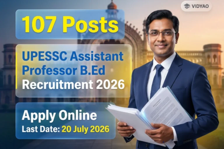 UPESSC Assistant Professor B.Ed Recruitment 2026 Apply Online
