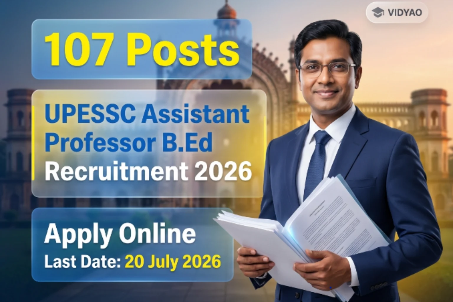 UPESSC Assistant Professor B.Ed Recruitment 2026 Apply Online