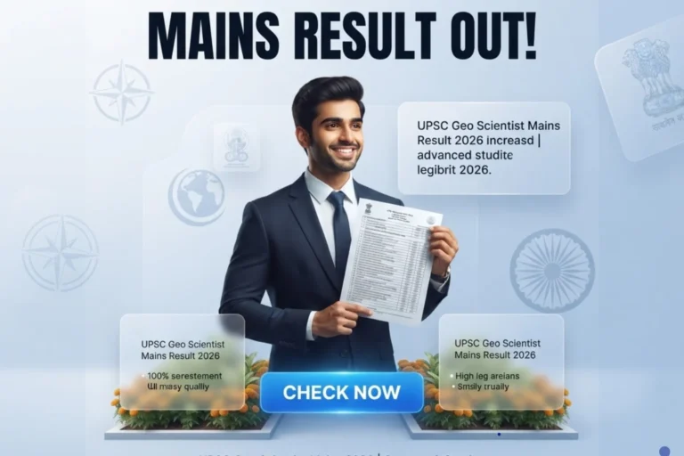 UPSC Geo Scientist Mains Result 2026