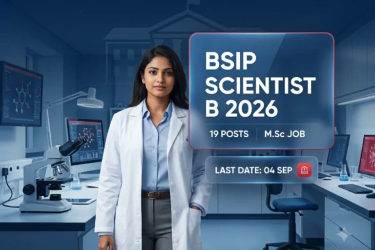 BSIP Scientist B Recruitment 2026 Apply Online 19 Posts