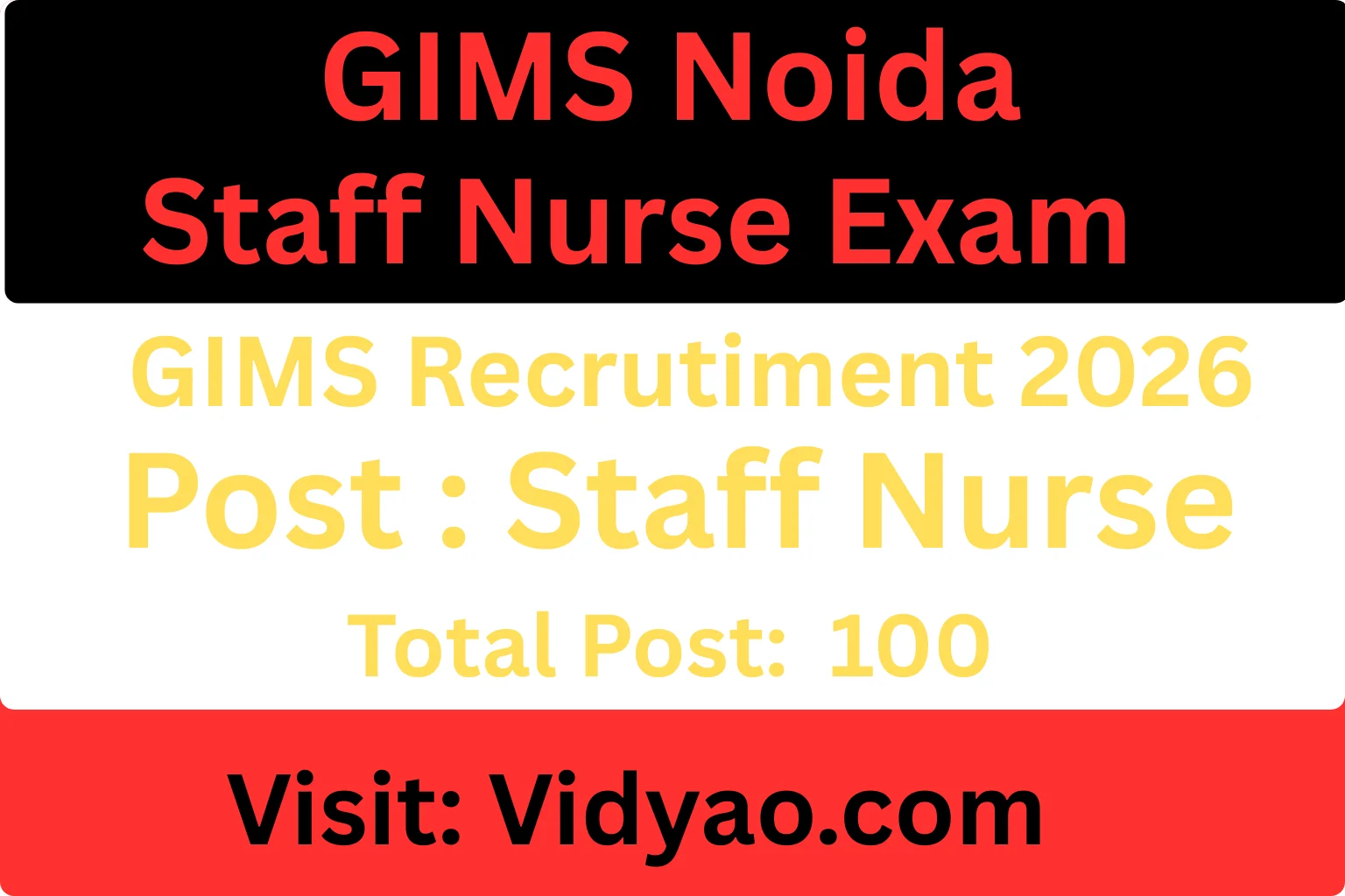 GIMS Noida Staff Nurse Recruitment 2026 Apply Online