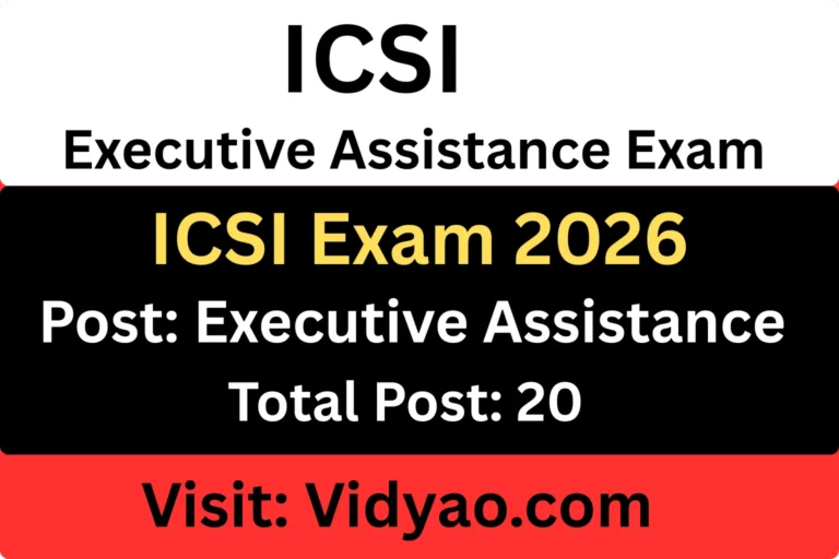 ICSI Executive Assistant Recruitment 2026 Apply Online for 20 Posts