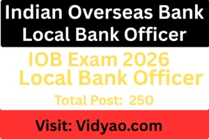 IOB Local Bank Officer LBO Recruitment 2026 Apply Online