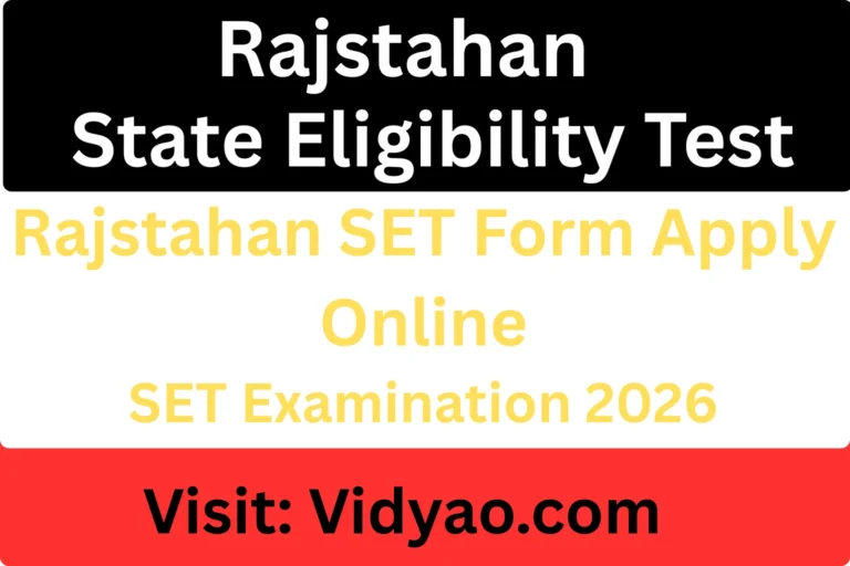 Rajasthan SET 2026 Apply Online