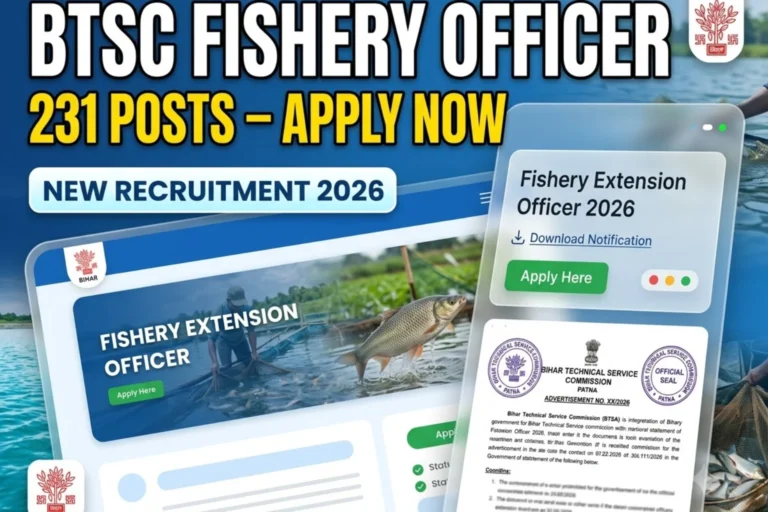 Bihar BTSC Fishery Extension Officer Recruitment 2026 Apply Online