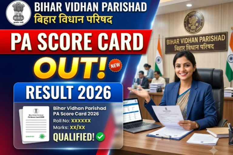 Bihar Vidhan Parishad PA Score Card 2026