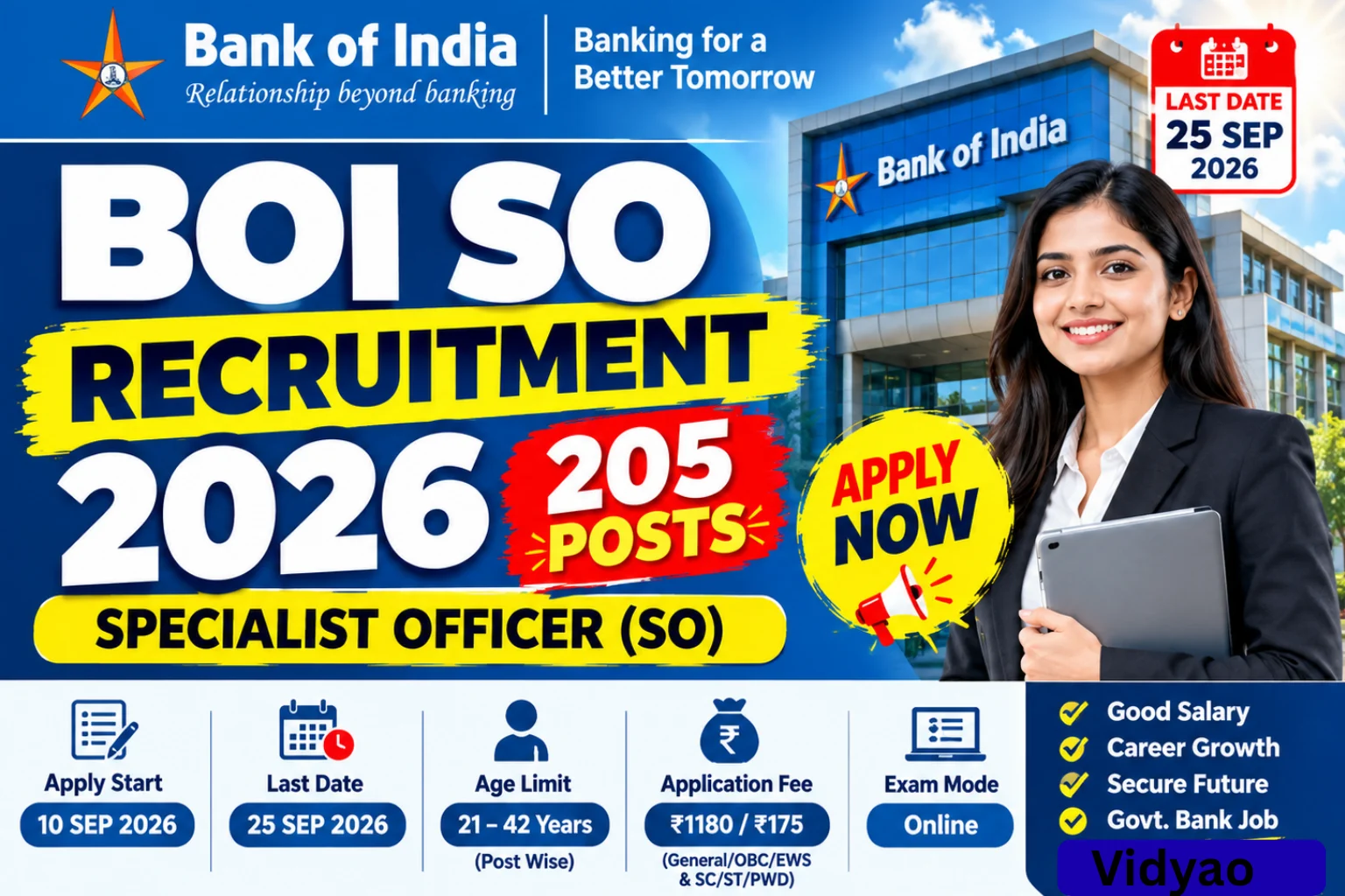 BOI SO Recruitment 2026 Apply Online
