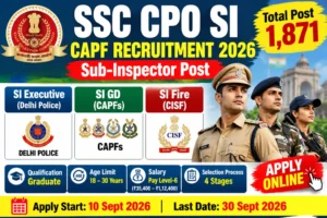 SSC CPO SI Recruitment 2026 Apply Online