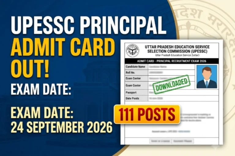 UPESSC Principal Admit Card 2026