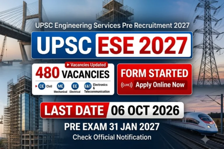 UPSC Engineering Services Pre Vacancy 2027 Apply Online