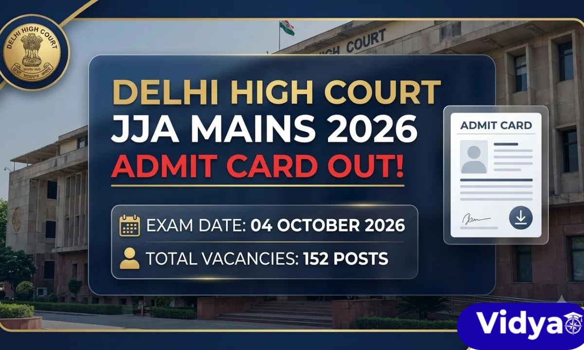 Delhi HC JJA Mains Admit Card 2026 out for exam on 4 October