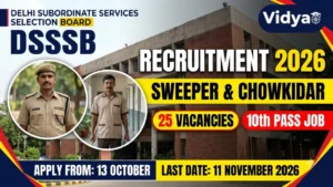 DSSSB Sweeper and Chowkidar Recruitment 2026 – 25 vacancies