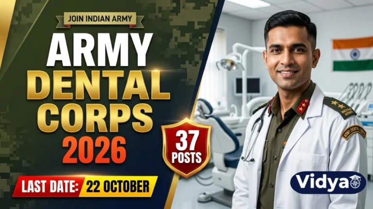 Indian Army Dental Corps Recruitment 2026 – 37 Posts Apply Online