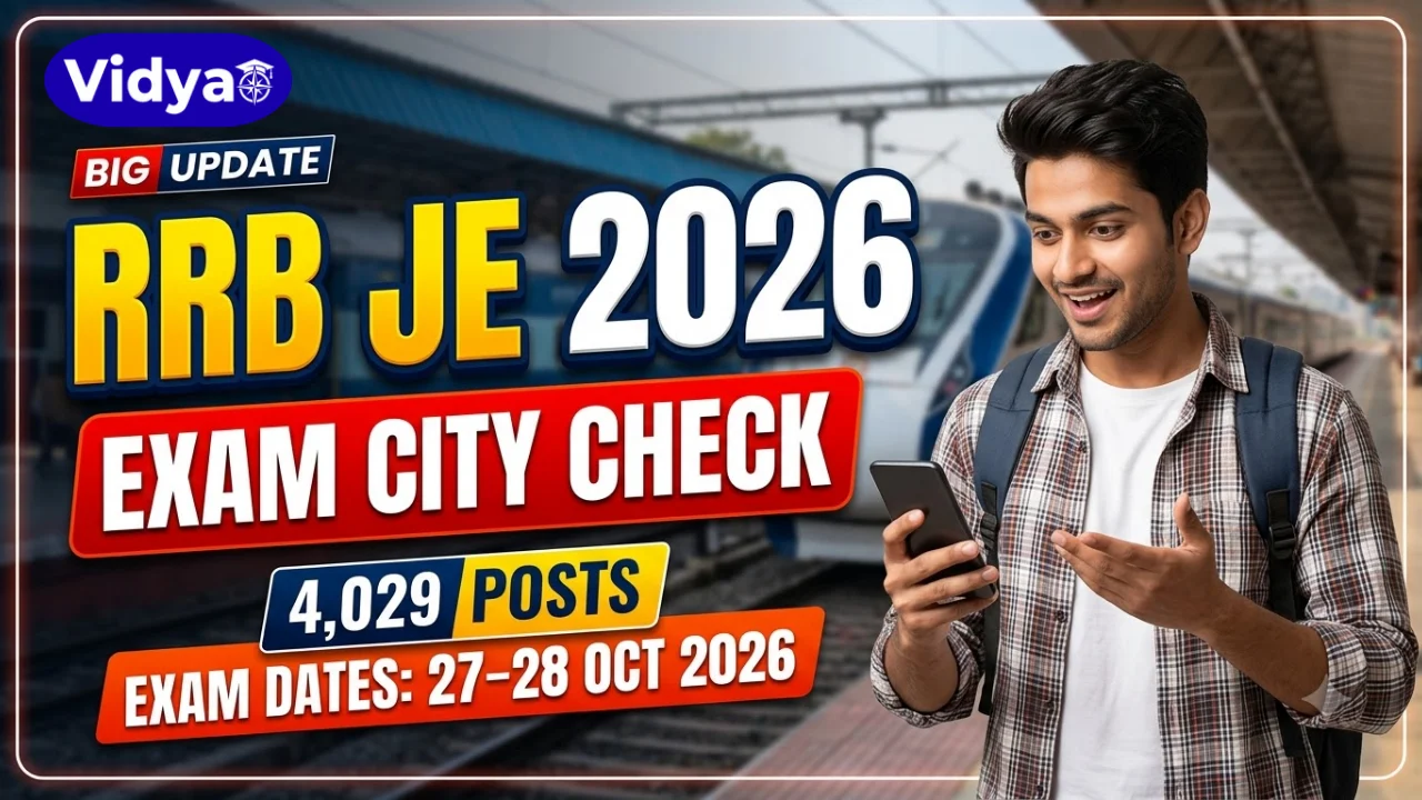 RRB JE Exam City Details 2026 download link