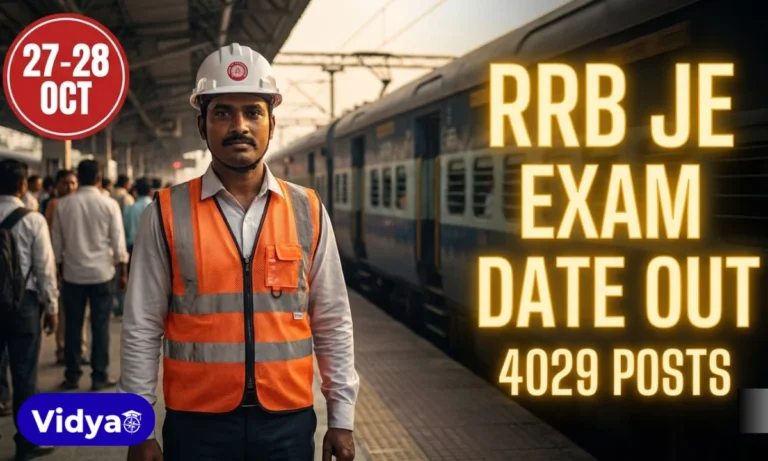 RRB JE exam date 2026 notice, 4029 posts