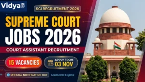 Supreme Court SCI Court Assistant Recruitment 2026 Apply Online