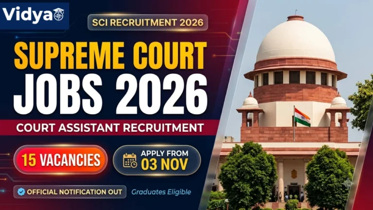 Supreme Court SCI Court Assistant Recruitment 2026 Apply Online