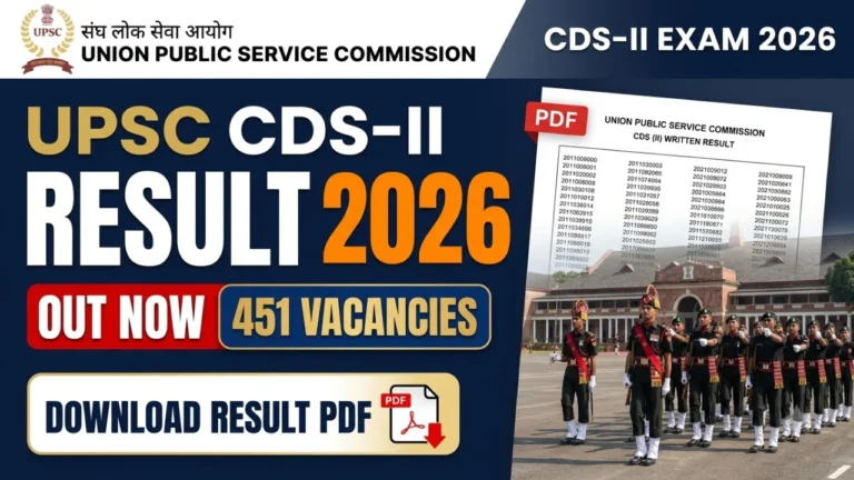 UPSC CDS-II Result 2026 PDF Download