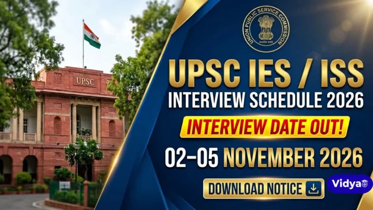 UPSC IES ISS Interview Schedule 2026 Download Interview Date