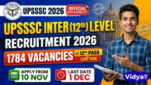 UPSSSC Inter (12th) Level Recruitment 2026 – Apply Online for 1784 Posts