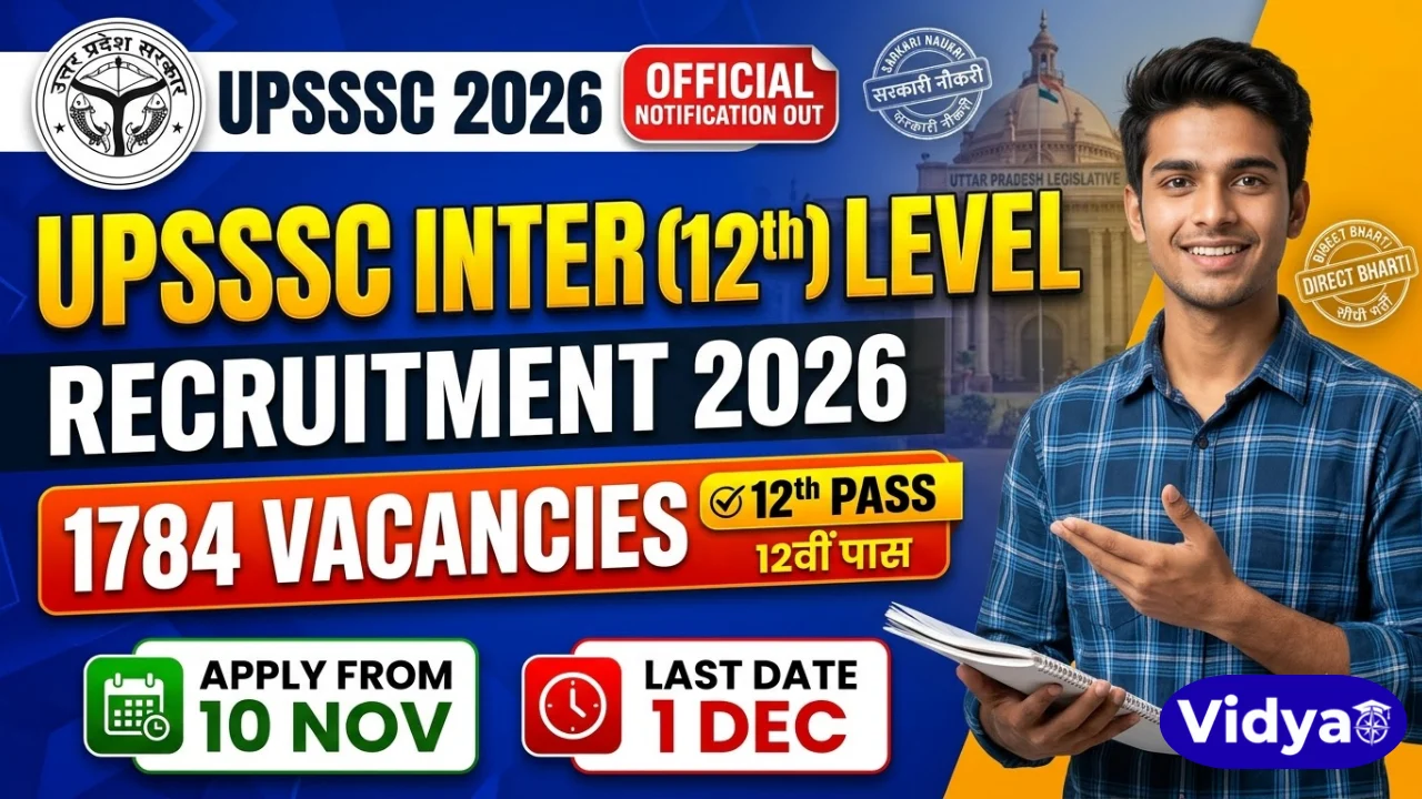 UPSSSC Inter (12th) Level Recruitment 2026 – Apply Online for 1784 Posts