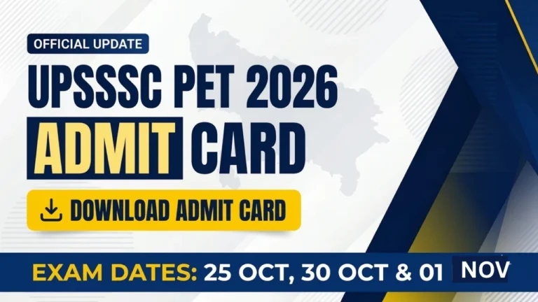 UPSSSC PET Admit Card 2026 Download
