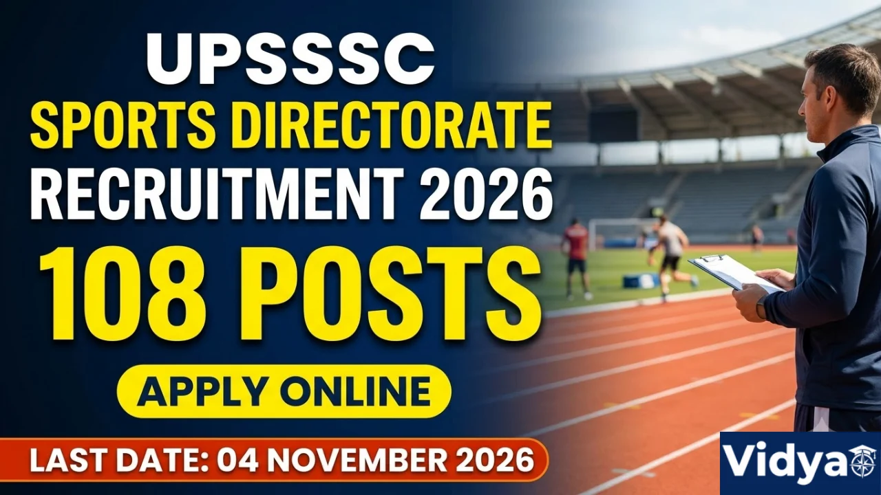 UPSSSC Sports Directorate Recruitment 2026 Apply Online for 108 Posts